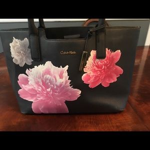 Calvin Klein tote with peony flowers used 2 times